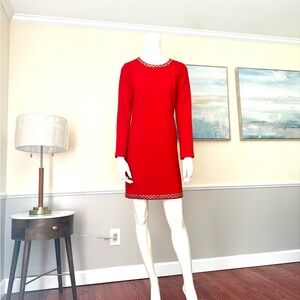 Michael Kors Vibrant Red Long Sleeve Dress NWT